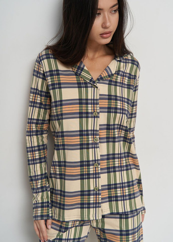 Молочна жіноча піжама на ґудзиках Nicoletta