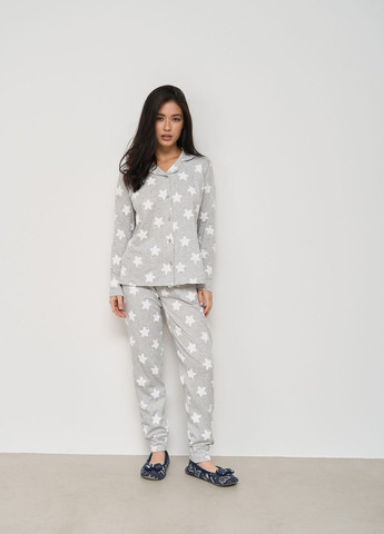 Світло-сіра жіноча піжама зі штанами Nicoletta