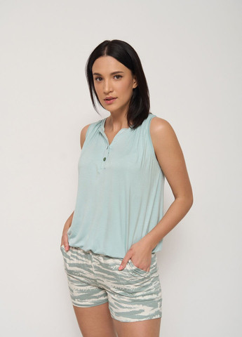 Салатова комплект майки та шорти Nicoletta