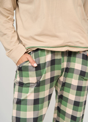 Бежевая батальная пижама на завязках со штанами Nicoletta