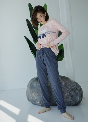 Персикова жіночий комплект зі штанами та кофтою Nicoletta