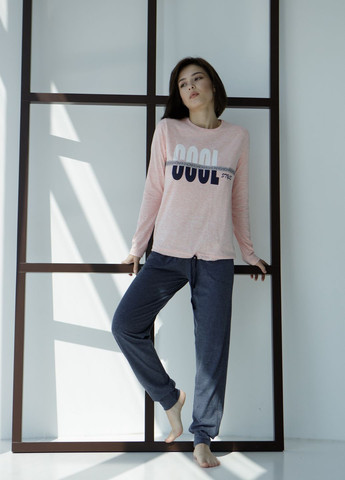 Персикова жіночий комплект зі штанами та кофтою Nicoletta