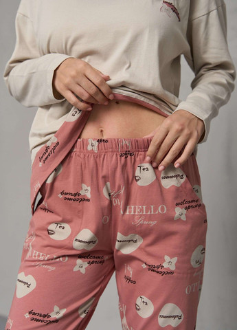 Молочная женская пижама со штанами Nicoletta