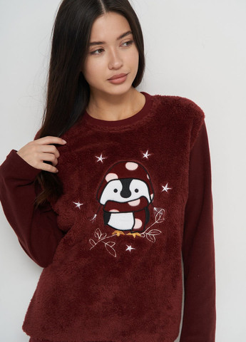 Бордова жіночий костюм зі штанами велюрсофт+фліс Lady Secret