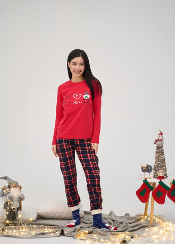 Красная женская пижама со штанами Nicoletta