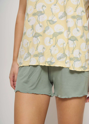 Жовта комплект футболки та шорти Nicoletta