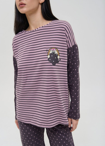 Пудровая женский комплект со штанами в звездочки Nicoletta