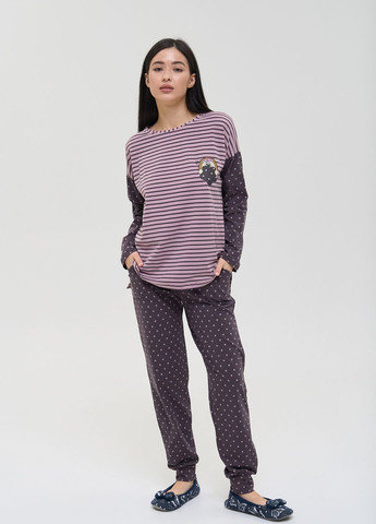 Пудровая женский комплект со штанами в звездочки Nicoletta