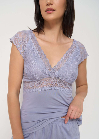 Лілова комплект майка з шортиками Nicoletta
