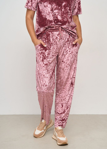 Рожева комплект зі штанами з мармурового велюру Nicoletta