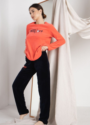 Коралловая костюм женский велюровый Nicoletta