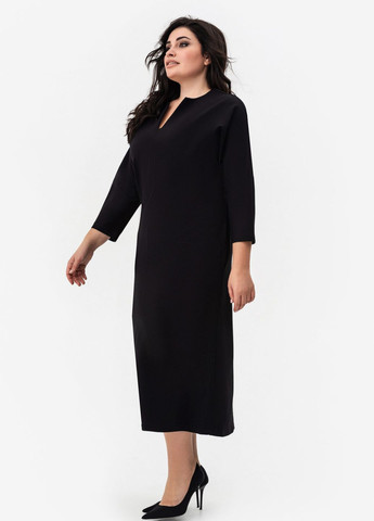 Черное кэжуал платье fialka Garne однотонное