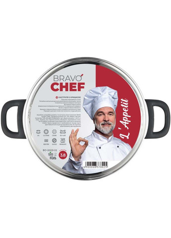 Кастрюля L'Appetit 22 см 3.8 л Bravo Chef (278014551)