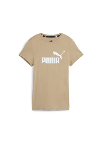 Бежевая всесезон футболка essentials logo women's tee Puma