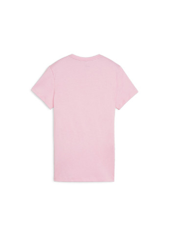 Розовая всесезон футболка essentials logo women's tee Puma