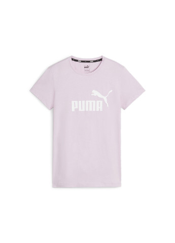 Фіолетова всесезон футболка essentials logo women's tee Puma