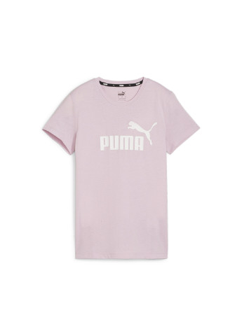 Фіолетова всесезон футболка essentials logo heather women's tee Puma