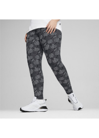 Черные демисезонные леггинсы ess+ blossom all-over print leggings Puma