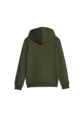 Puma детская толстовка essentials+ two-tone big logo youth hoodie однотонный зеленый спортивный хлопок, полиэстер, эластан