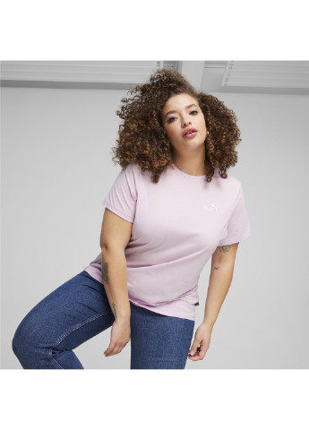 Фіолетова всесезон футболка essentials+ embroidery women's tee Puma