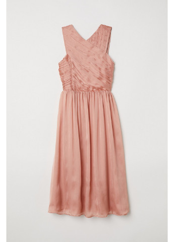 Персикова вечірня сукня H&M однотонна