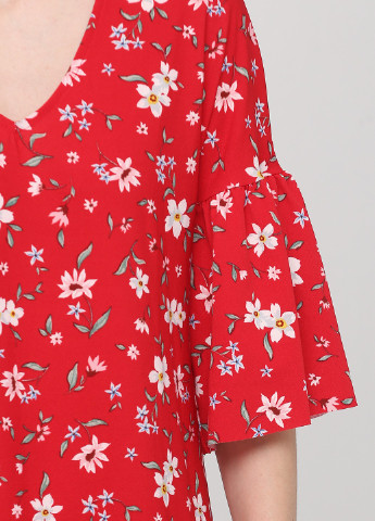 Красное кэжуал платье Mango с цветочным принтом