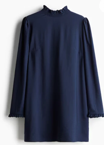 Темно-синя повсякденний сукня H&M однотонна