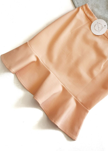 Світла персикова спідниця зі шляркою внизу La Malrina No Brand (256550825)