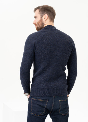 Темно-синий зимний свитер мужской джемпер ISSA PLUS GN4-97
