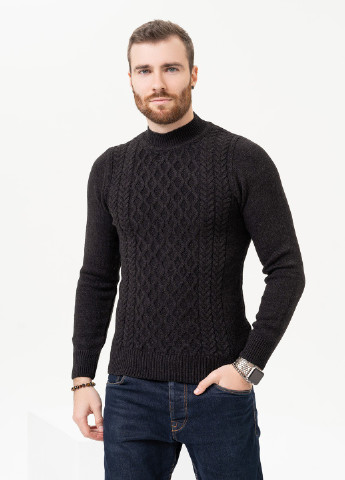 Чорний зимовий светр чоловічий джемпер ISSA PLUS GN4-97