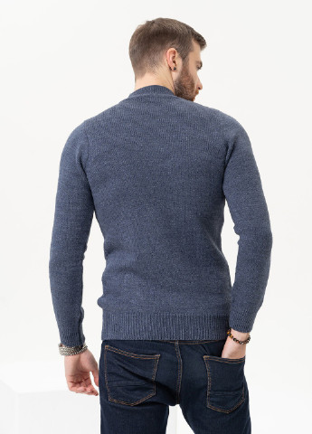 Синий зимний свитер мужской джемпер ISSA PLUS GN4-97