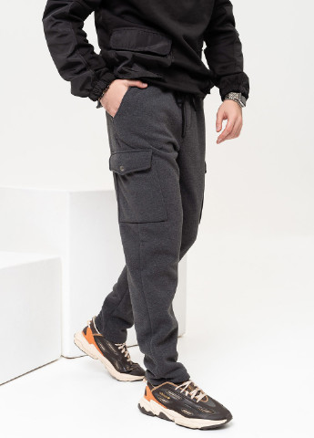 Темно-серые спортивные зимние карго брюки ISSA PLUS