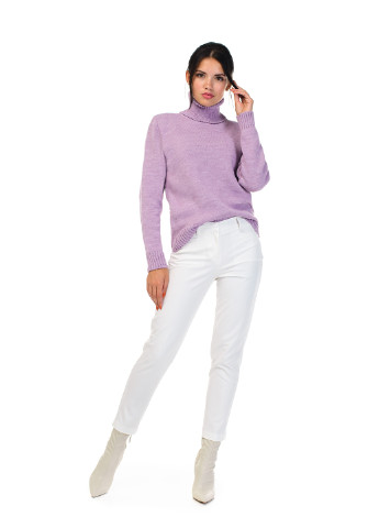 Сиреневый зимний классический женский свитер SVTR