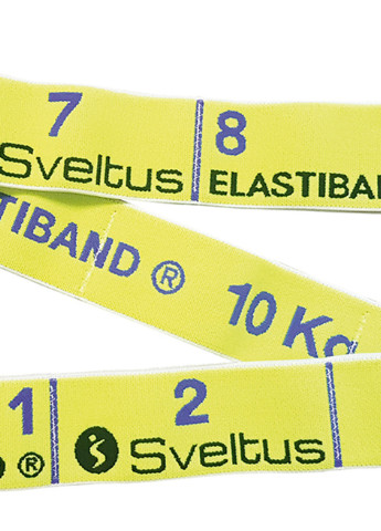 Еспандер для фітнесу жовтий, 10 кг + QR код (SLTS-0005) Sveltus elastiband (256606539)