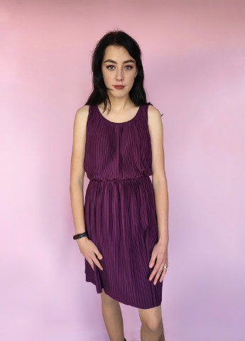 Фіолетова сукня однотонна плісе No Brand