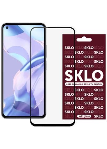 Захисне скло 3D (full glue) для Xiaomi Mi 11 Lite Чорний (is_00000043759_1) SKLO (256627991)