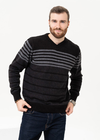 Черный зимний свитер мужской пуловер ISSA PLUS GN4-95