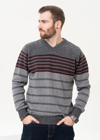 Серый зимний свитер мужской пуловер ISSA PLUS GN4-95