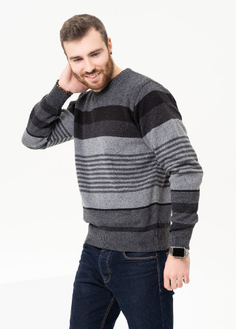 Темно-серый зимний свитер мужской пуловер ISSA PLUS GN4-96