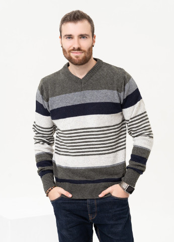Оливковый (хаки) зимний свитер мужской пуловер ISSA PLUS GN4-96