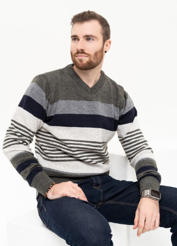 Оливковий (хакі) зимовий светр чоловічий пуловер ISSA PLUS GN4-96