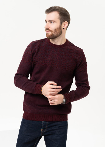 Бордовый зимний свитер мужской джемпер ISSA PLUS GN4-91