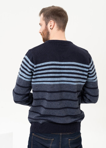 Темно-синий зимний свитер мужской пуловер ISSA PLUS GN4-95