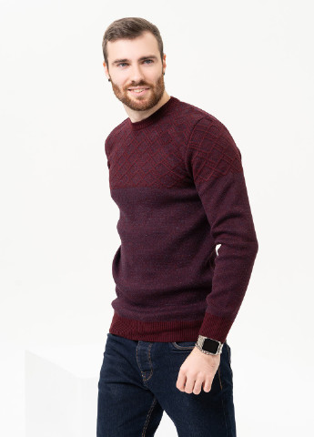 Бордовый зимний свитер мужской джемпер ISSA PLUS GN4-88