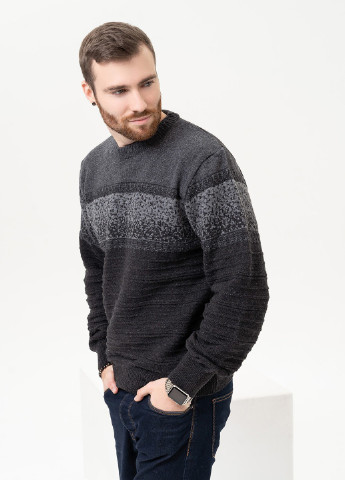 Темно-серый зимний свитер мужской джемпер ISSA PLUS GN4-93