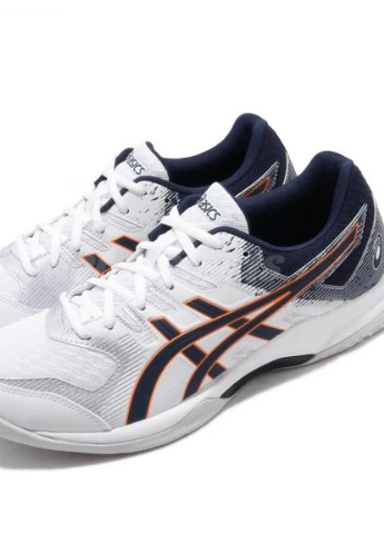 Серые всесезонные кроссовки мужские для сквоша gel-rocket 9 white/navy (48) 13 1071a030-102-48 Asics