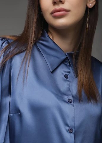 Синяя блуза Sateen