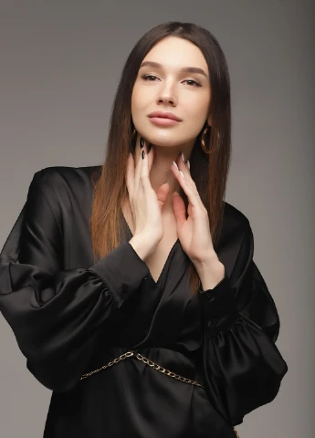 Черное повседневный платье Sateen