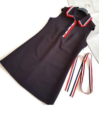 Чорна сукня чорна з пояском No Brand