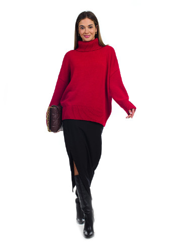 Червоний вільний жіночий светр SVTR